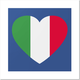 I Love Italy // Heart-Shaped Italian Flag Posters and Art